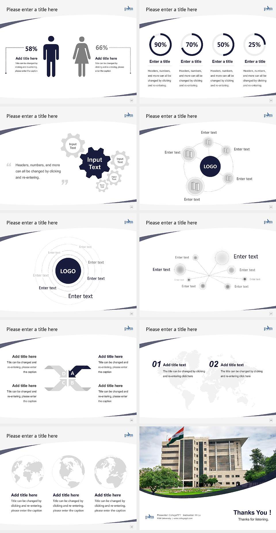 PDM University Course/Courseware Creation PPT Template4:3 ratio PPT effect preview image4