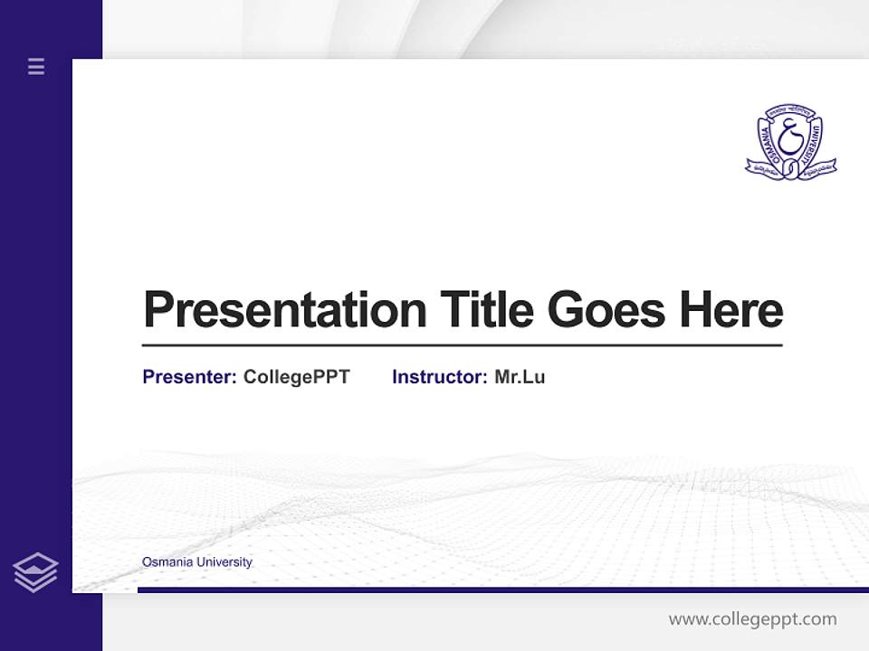 Osmania University Thesis Proposal/Graduation Defense PPT Template4:3 ratio PPT effect preview image5