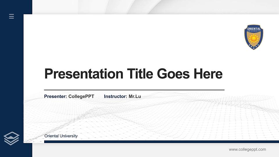 Oriental University Thesis Proposal/Graduation Defense PPT Template16:9 ratio PPT effect preview image