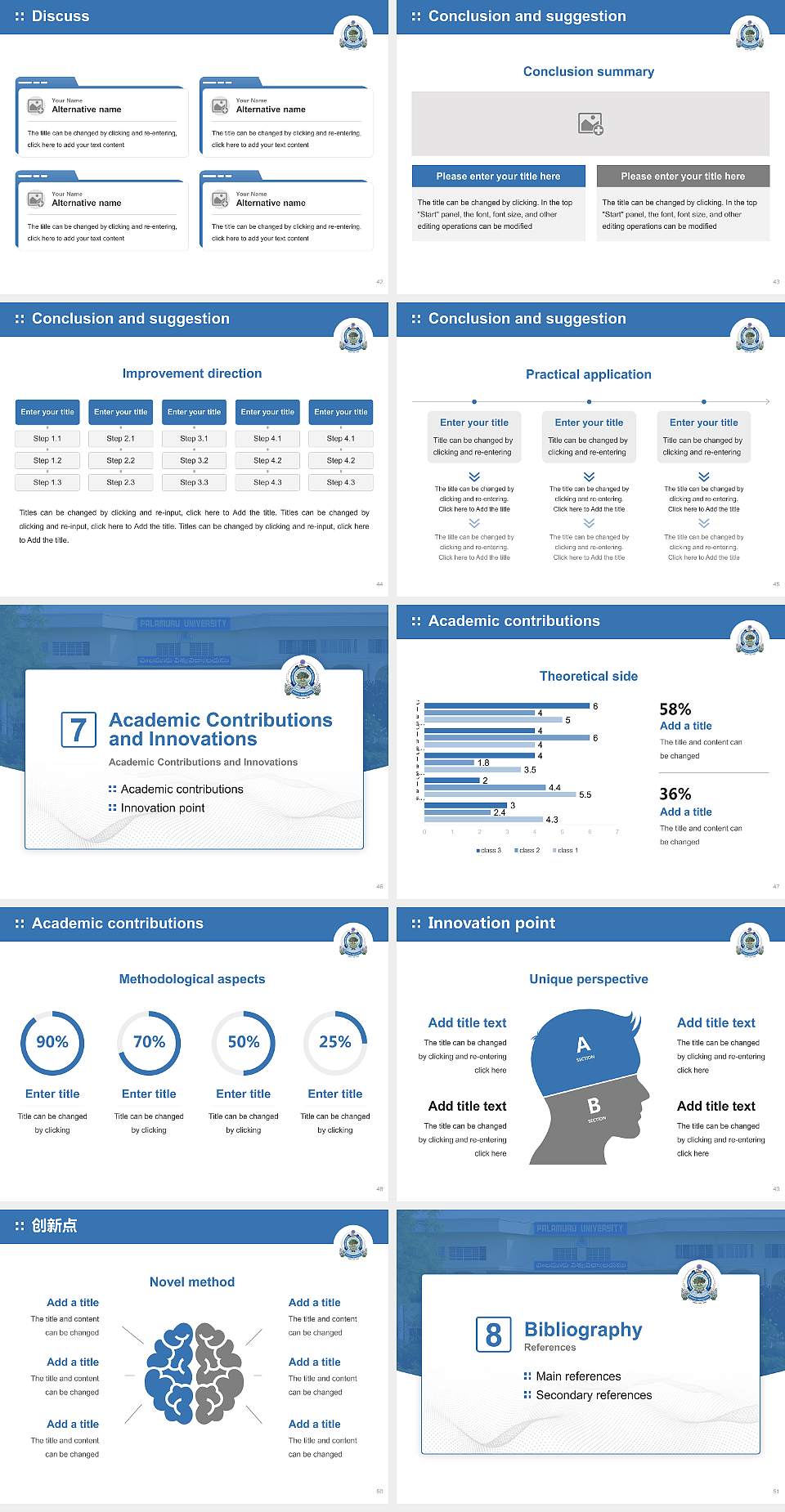 Palamuru University Graduation Thesis Defense PPT Template4:3 ratio PPT effect preview image6