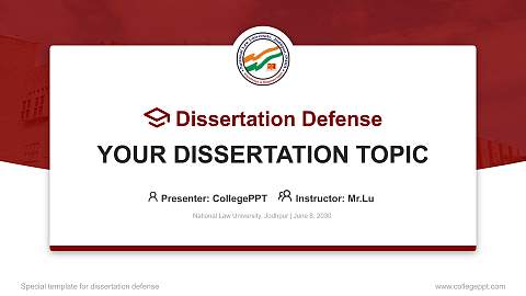 National Law University, Jodhpur Graduation Thesis Defense PPT Template