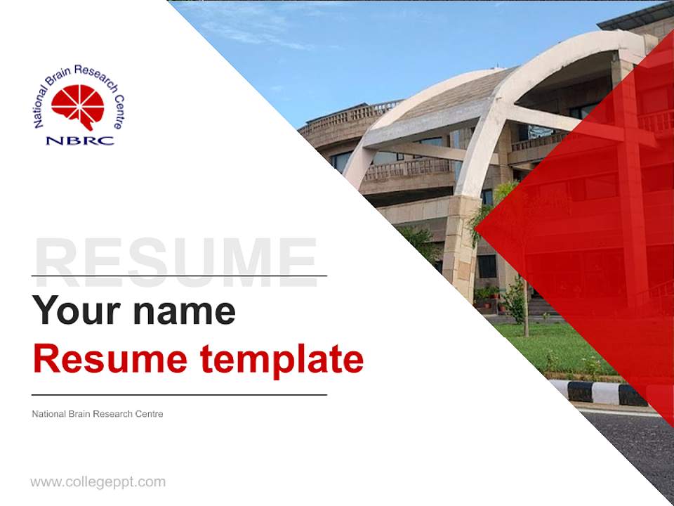 National Brain Research Centre Resume PPT Template4:3 ratio PPT effect preview image5