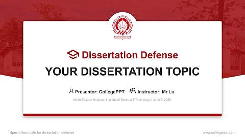 North Eastern Regional Institute of Science & Technology Graduation Thesis Defense PPT Template