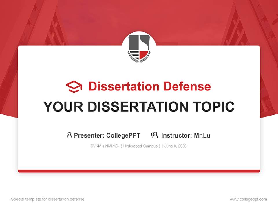 SVKM’s NMIMS-（Hyderabad Campus） Graduation Thesis Defense PPT Template4:3 ratio PPT effect preview image7