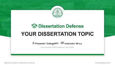 Pravara Institute of Medical Sciences Graduation Thesis Defense PPT Template