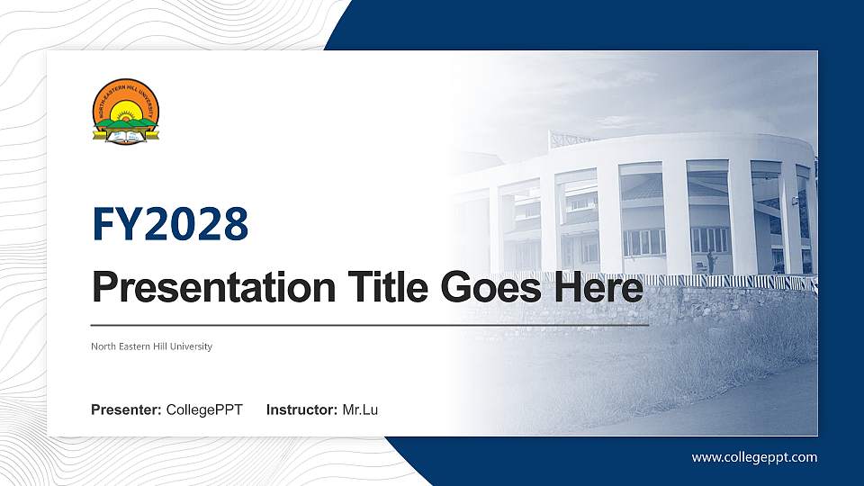 North Eastern Hill University Academic Presentation/Research Findings Report PPT Template16:9 ratio PPT effect preview image