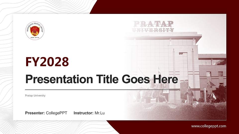 Pratap University Academic Presentation/Research Findings Report PPT Template16:9 ratio PPT effect preview image