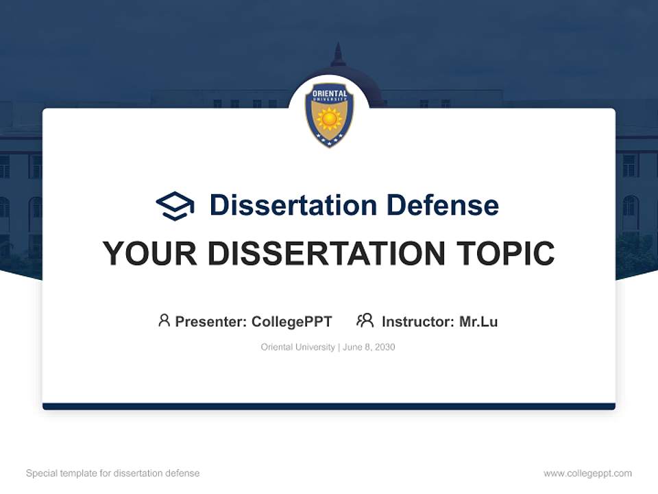 Oriental University Graduation Thesis Defense PPT Template4:3 ratio PPT effect preview image7