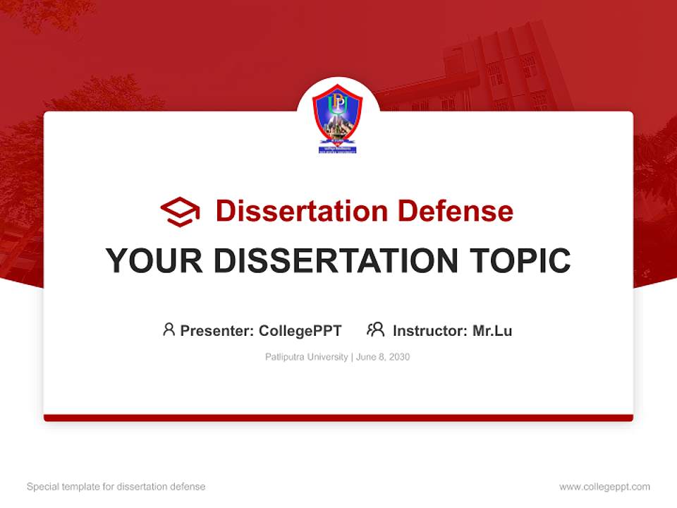 Patliputra University Graduation Thesis Defense PPT Template4:3 ratio PPT effect preview image7