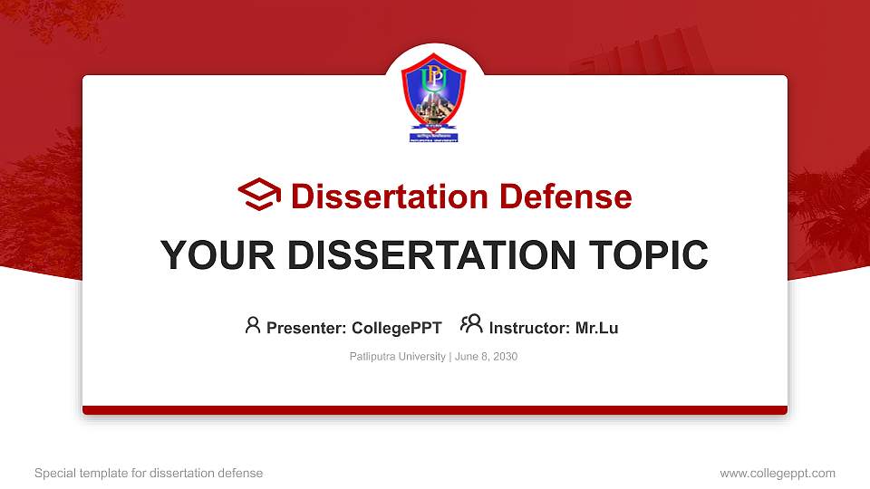 Patliputra University Graduation Thesis Defense PPT Template16:9 ratio PPT effect preview image