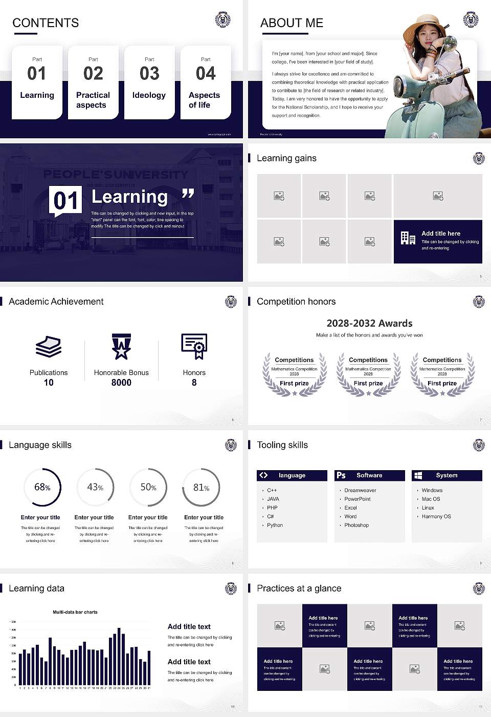 People ‘s University National Scholarship Defense PPT Template16:9 ratio PPT effect preview image2