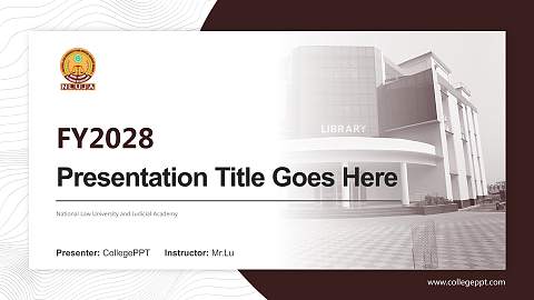 National Law University and Judicial Academy Academic Presentation/Research Findings Report PPT Template