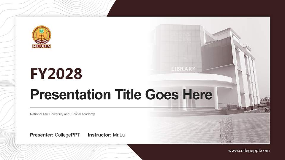 National Law University and Judicial Academy Academic Presentation/Research Findings Report PPT Template16:9 ratio PPT effect preview image