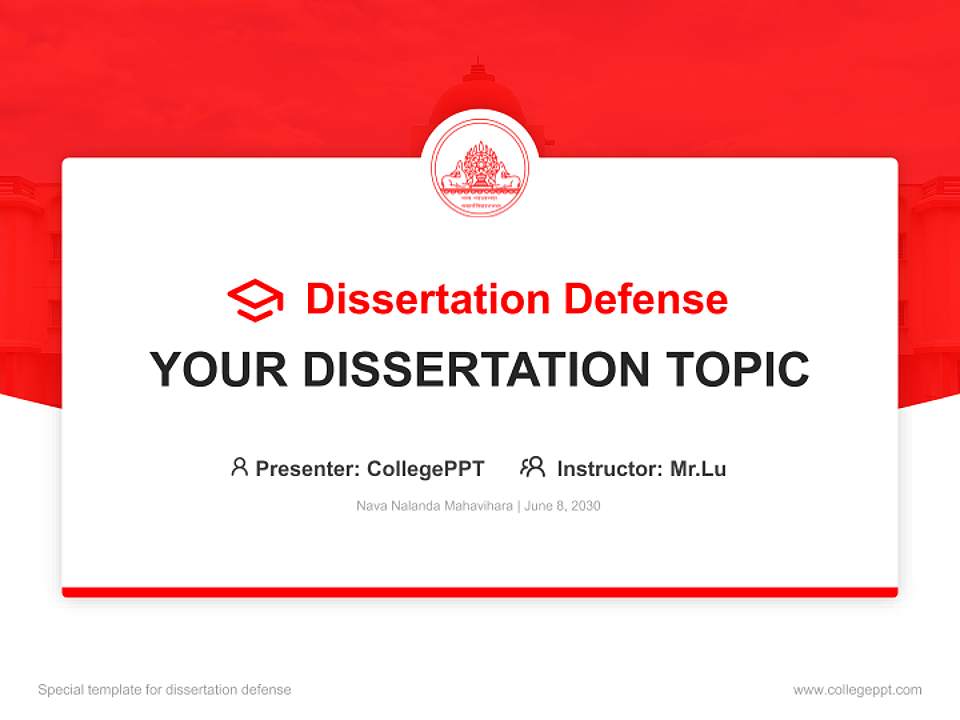 Nava Nalanda Mahavihara Graduation Thesis Defense PPT Template4:3 ratio PPT effect preview image7