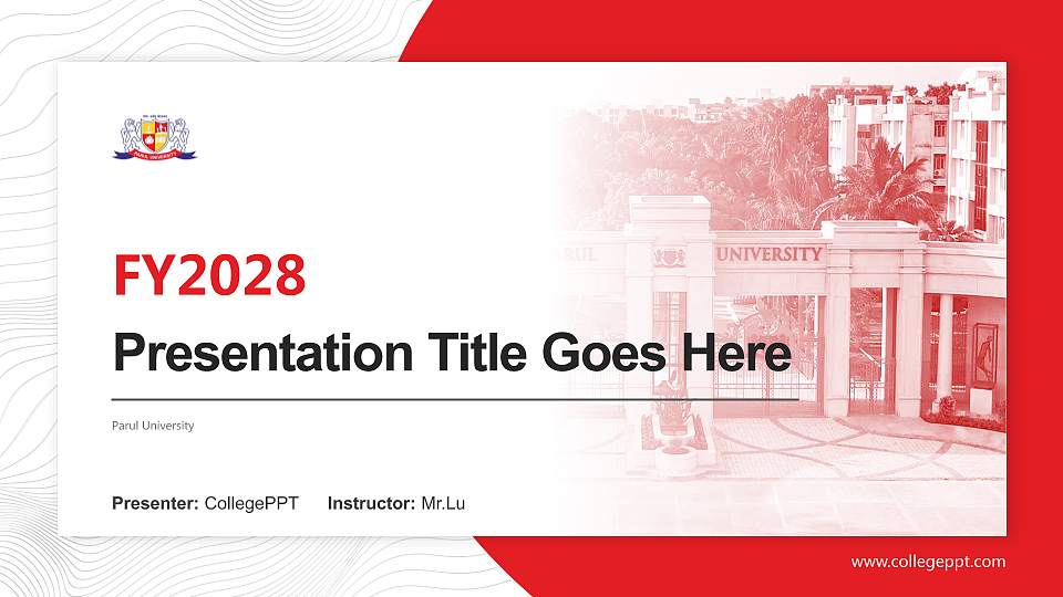 Parul University Academic Presentation/Research Findings Report PPT Template16:9 ratio PPT effect preview image