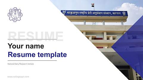 National Dairy Research Institute Resume PPT Template