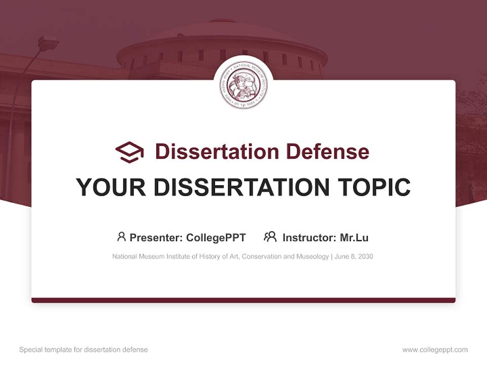 National Museum Institute of History of Art, Conservation and Museology Graduation Thesis Defense PPT Template4:3 ratio PPT effect preview image7