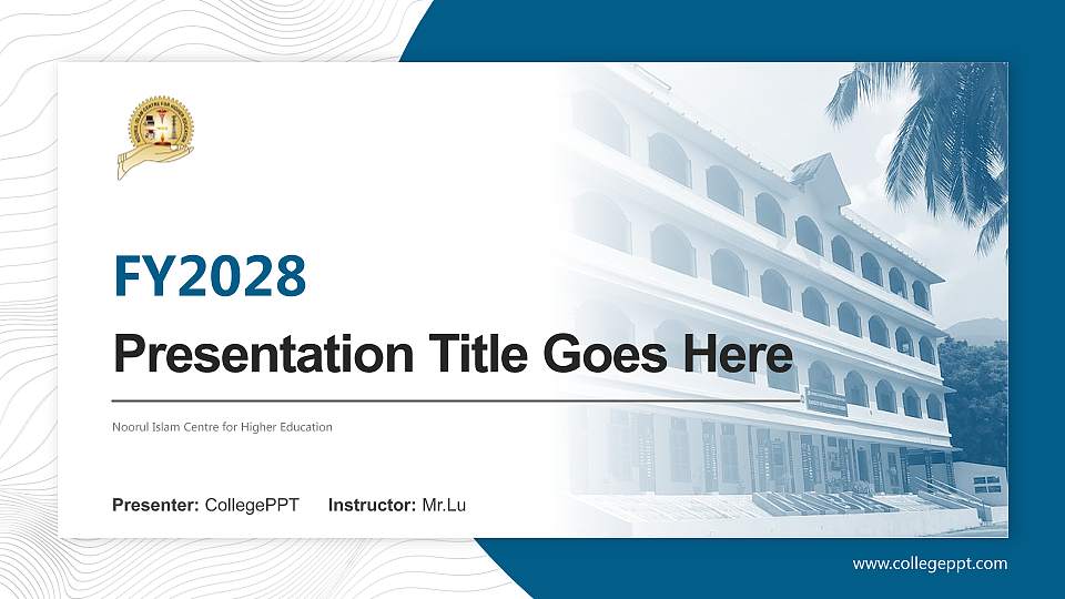 Noorul Islam Centre for Higher Education Academic Presentation/Research Findings Report PPT Template16:9 ratio PPT effect preview image