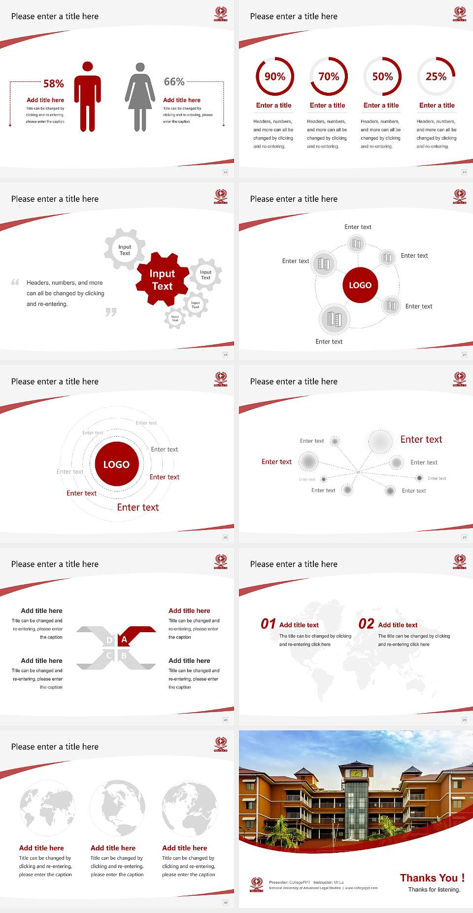 National University of Advanced Legal Studies Course/Courseware Creation PPT Template4:3 ratio PPT effect preview image4