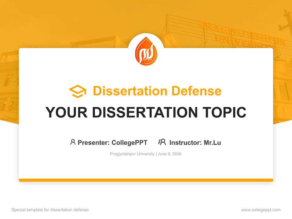 Pragjyotishpur University Graduation Thesis Defense PPT Template4:3 ratio PPT effect preview image7