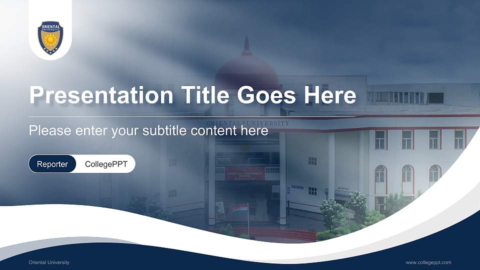 Oriental University Lecture Sharing and Networking Event PPT Template16:9 ratio PPT effect preview image