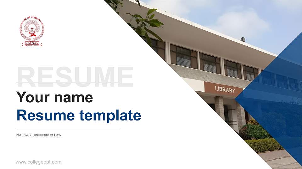 NALSAR University of Law Resume PPT Template16:9 ratio PPT effect preview image