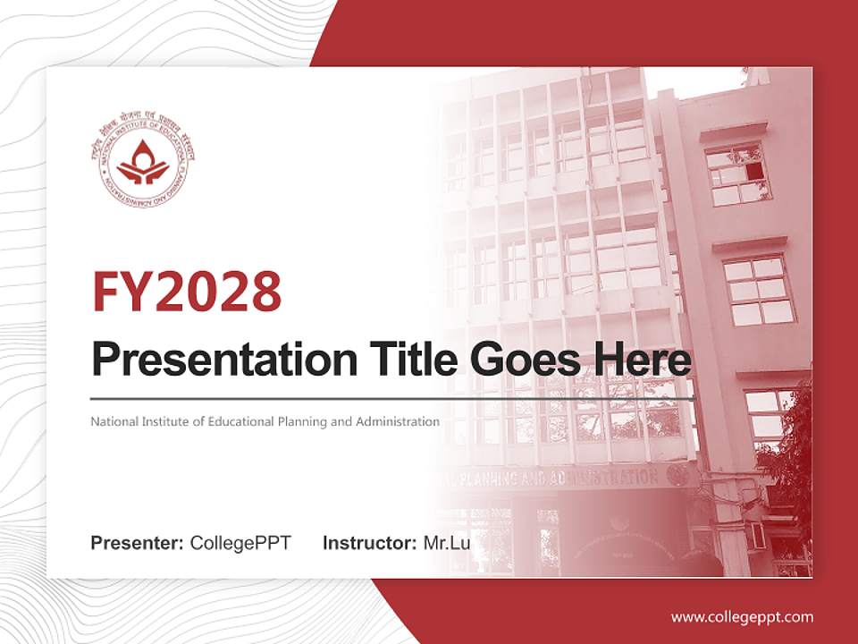 National Institute of Educational Planning and Administration Academic Presentation/Research Findings Report PPT Template4:3 ratio PPT effect preview image5