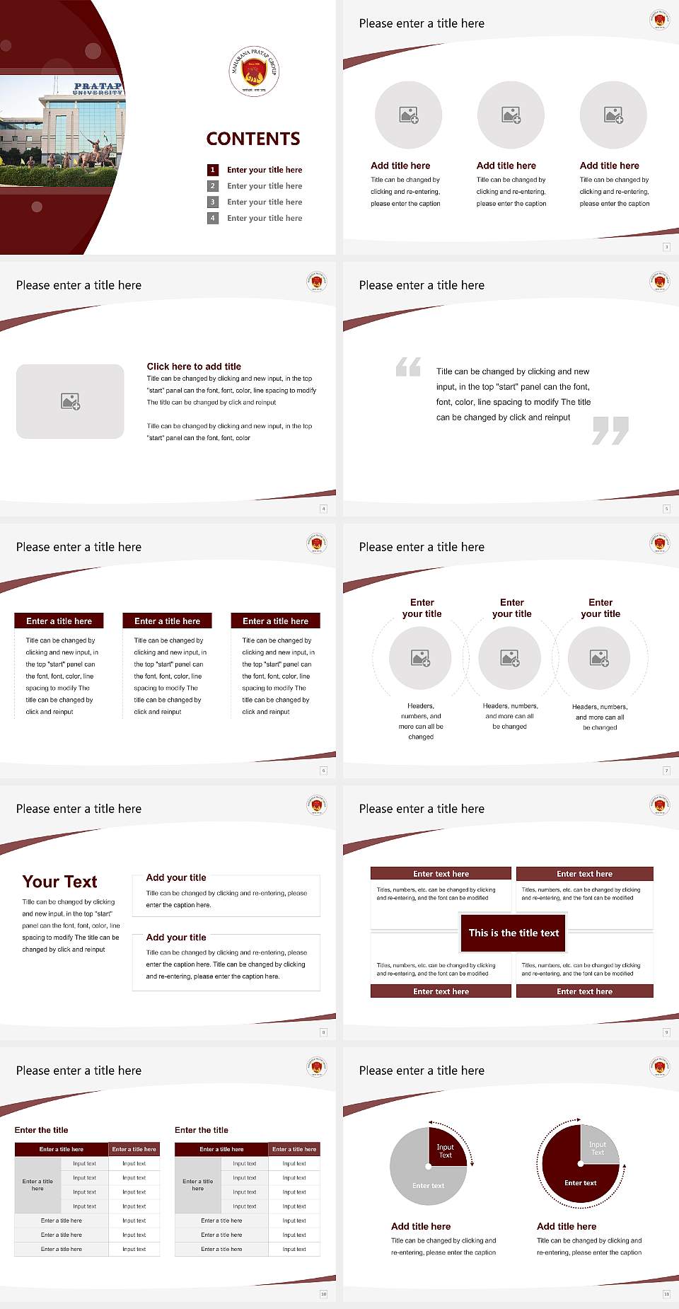 Pratap University Course/Courseware Creation PPT Template4:3 ratio PPT effect preview image2