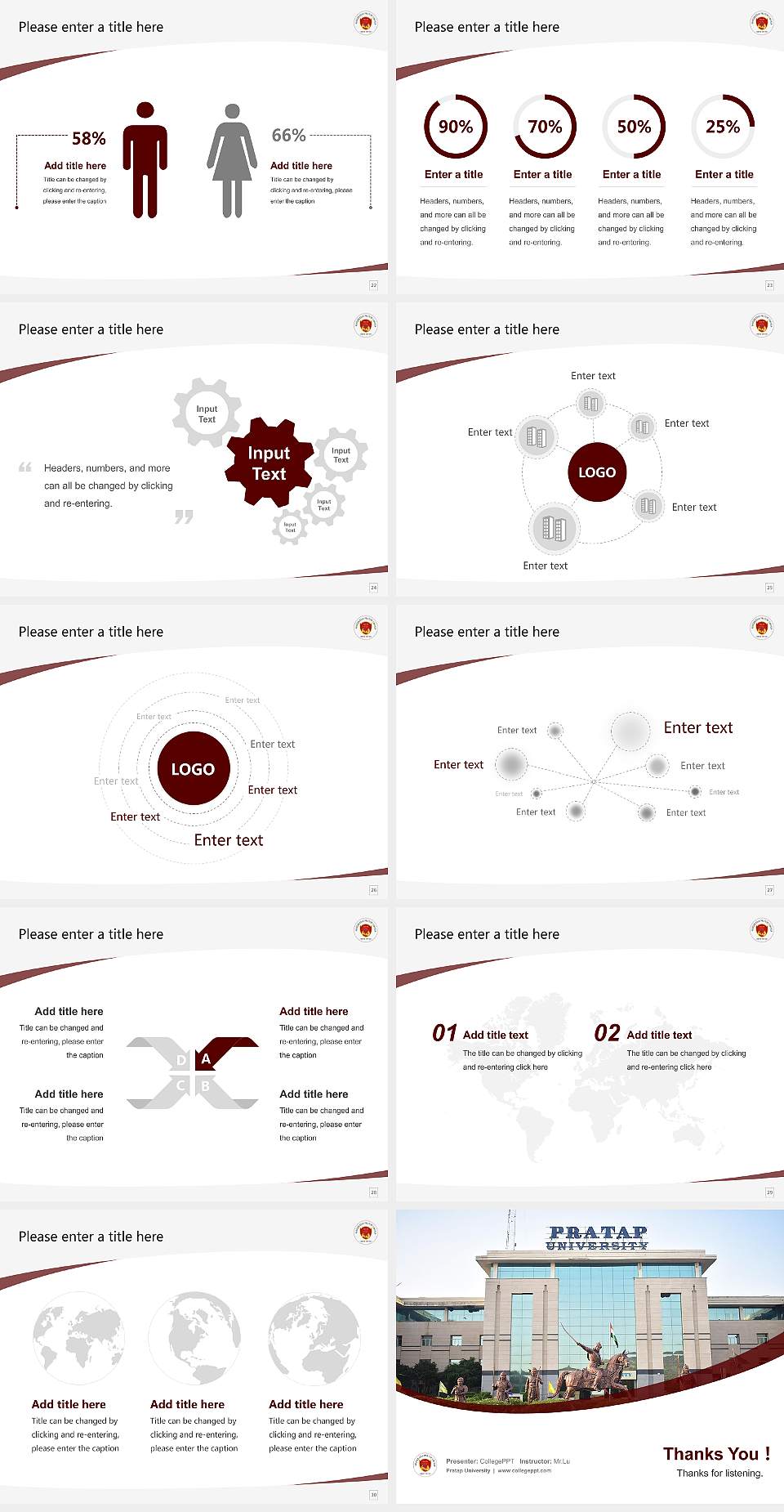 Pratap University Course/Courseware Creation PPT Template4:3 ratio PPT effect preview image4