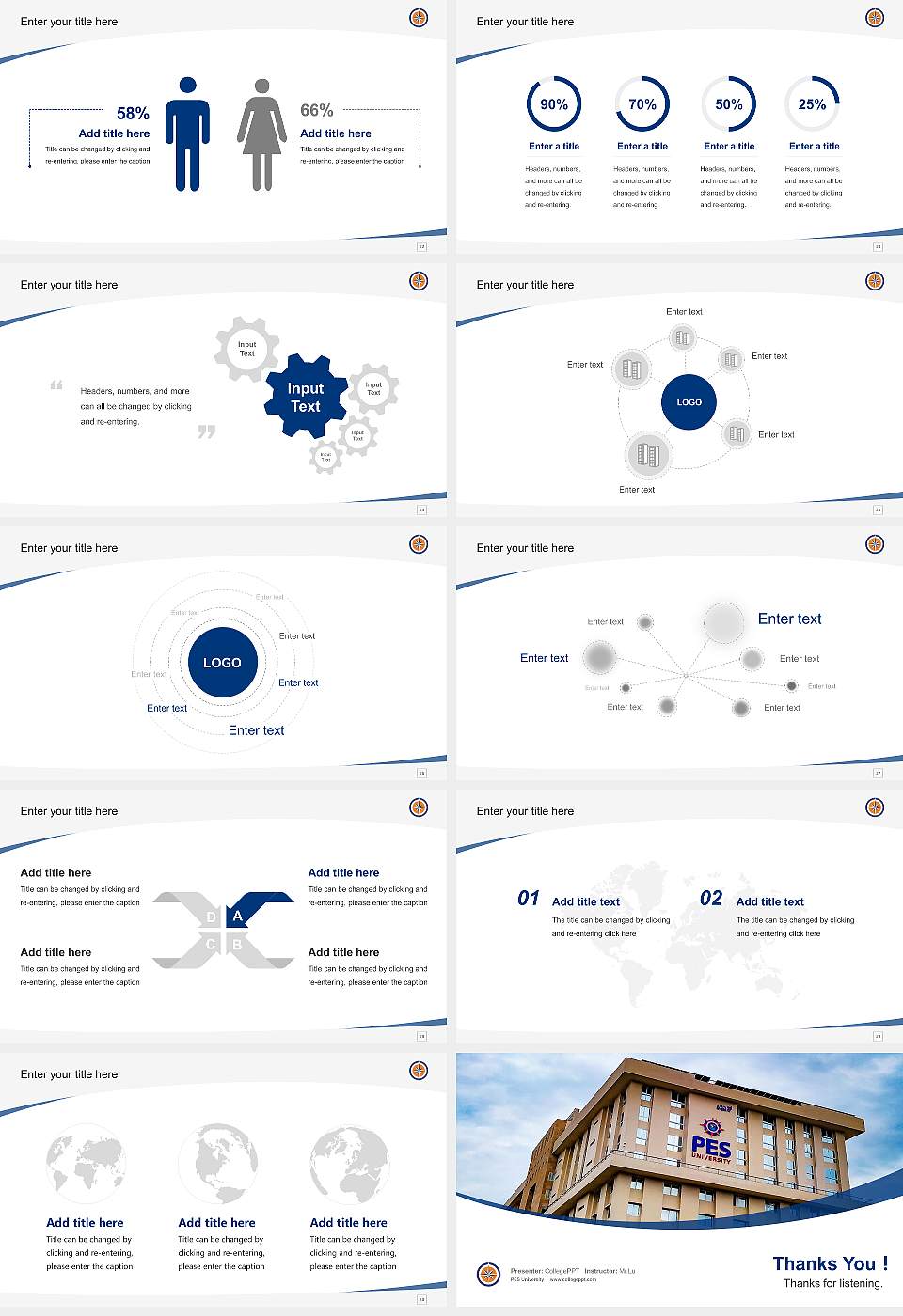 PES University Course/Courseware Creation PPT Template16:9 ratio PPT effect preview image4