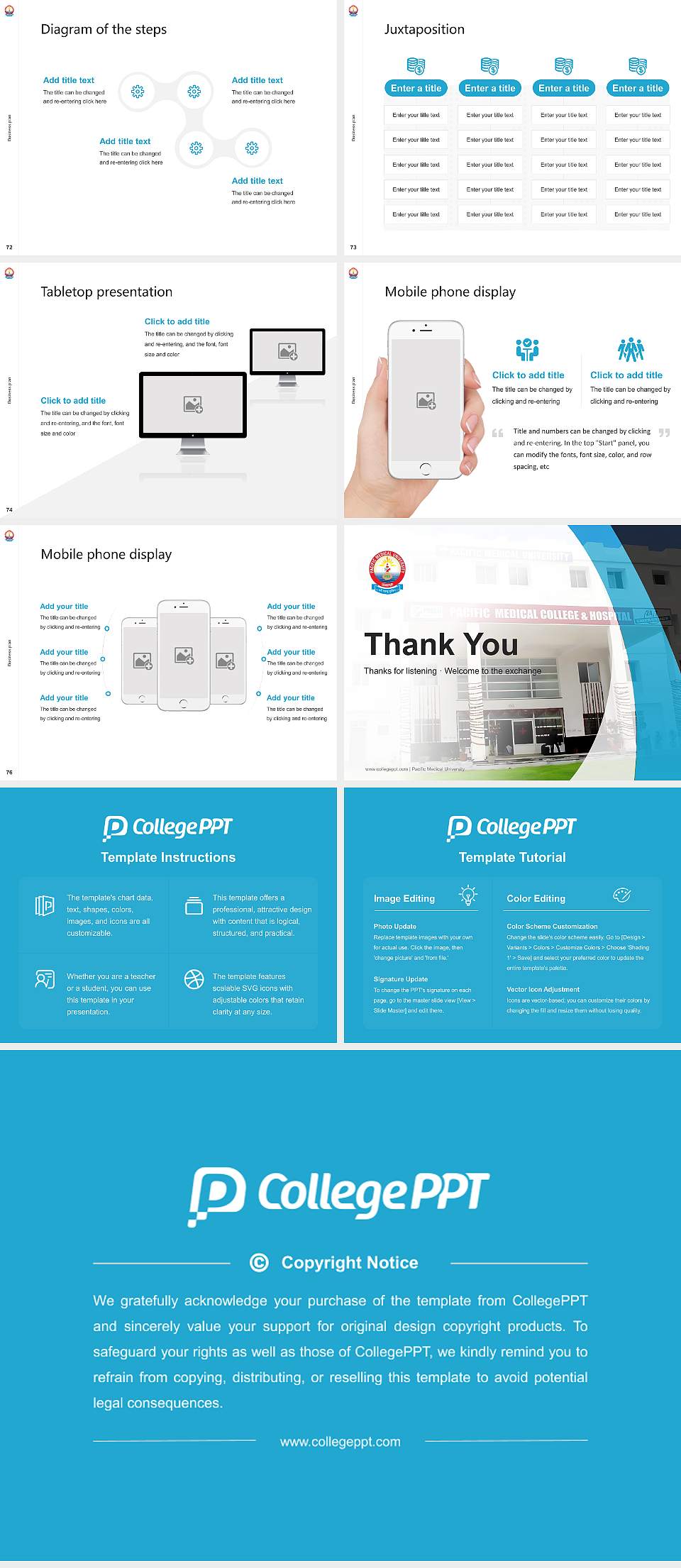 Pacific Medical University Competition/Entrepreneurship Contest PPT Template4:3 ratio PPT effect preview image9