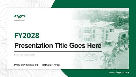 Navsari Agricultural University Academic Presentation/Research Findings Report PPT Template