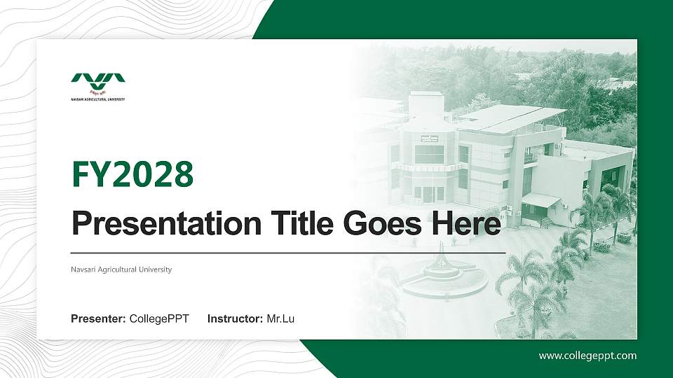 Navsari Agricultural University Academic Presentation/Research Findings Report PPT Template16:9 ratio PPT effect preview image