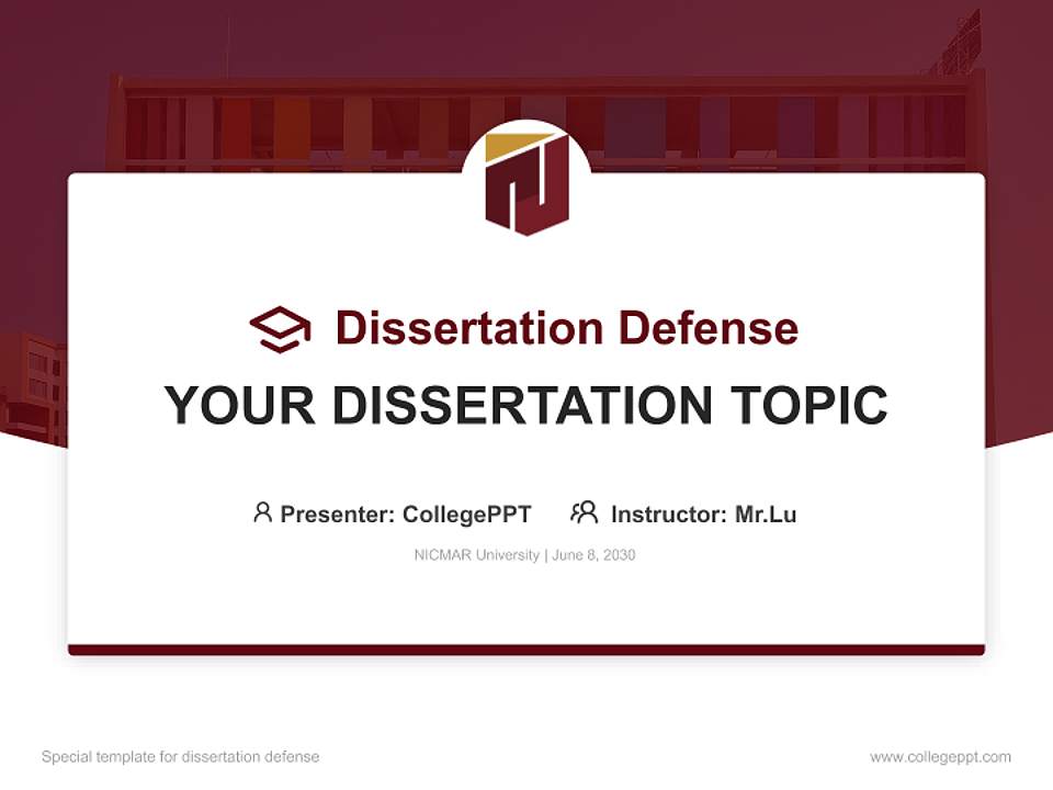 NICMAR University Graduation Thesis Defense PPT Template4:3 ratio PPT effect preview image7