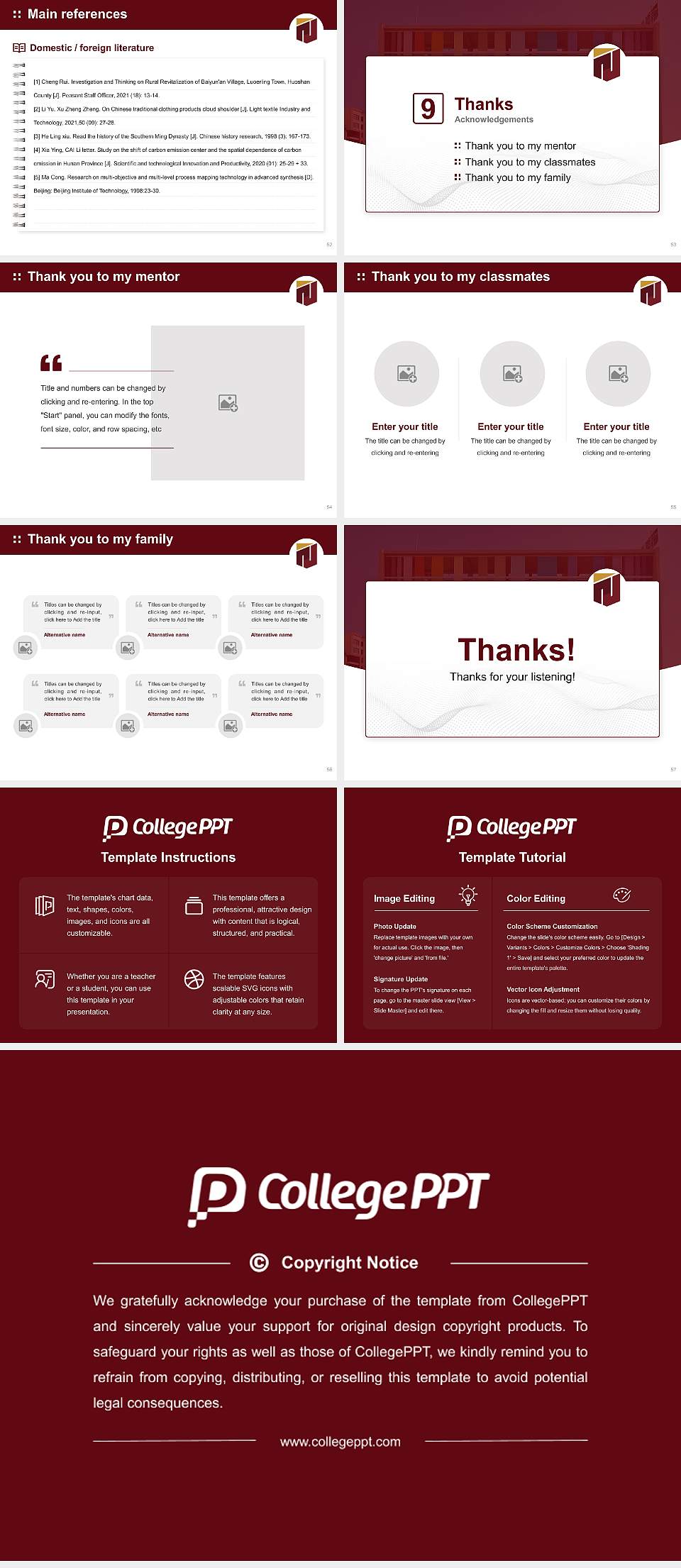 NICMAR University Graduation Thesis Defense PPT Template4:3 ratio PPT effect preview image7