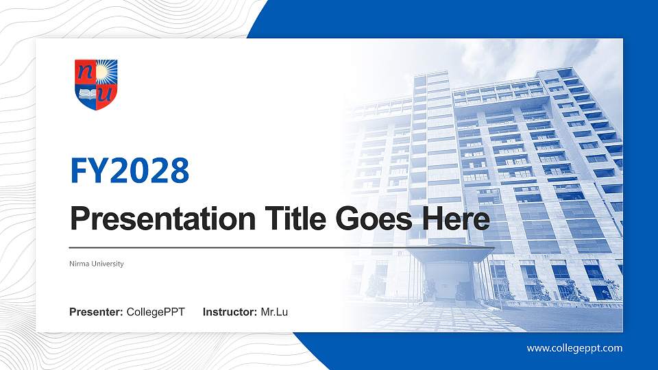 Nirma University Academic Presentation/Research Findings Report PPT Template16:9 ratio PPT effect preview image