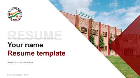 National Law University, Jodhpur Resume PPT Template