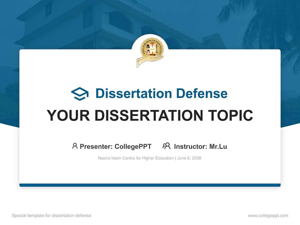 Noorul Islam Centre for Higher Education Graduation Thesis Defense PPT Template4:3 ratio PPT effect preview image7