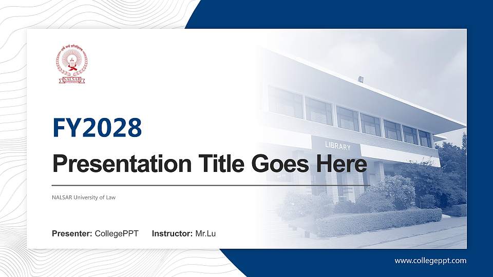 NALSAR University of Law Academic Presentation/Research Findings Report PPT Template16:9 ratio PPT effect preview image