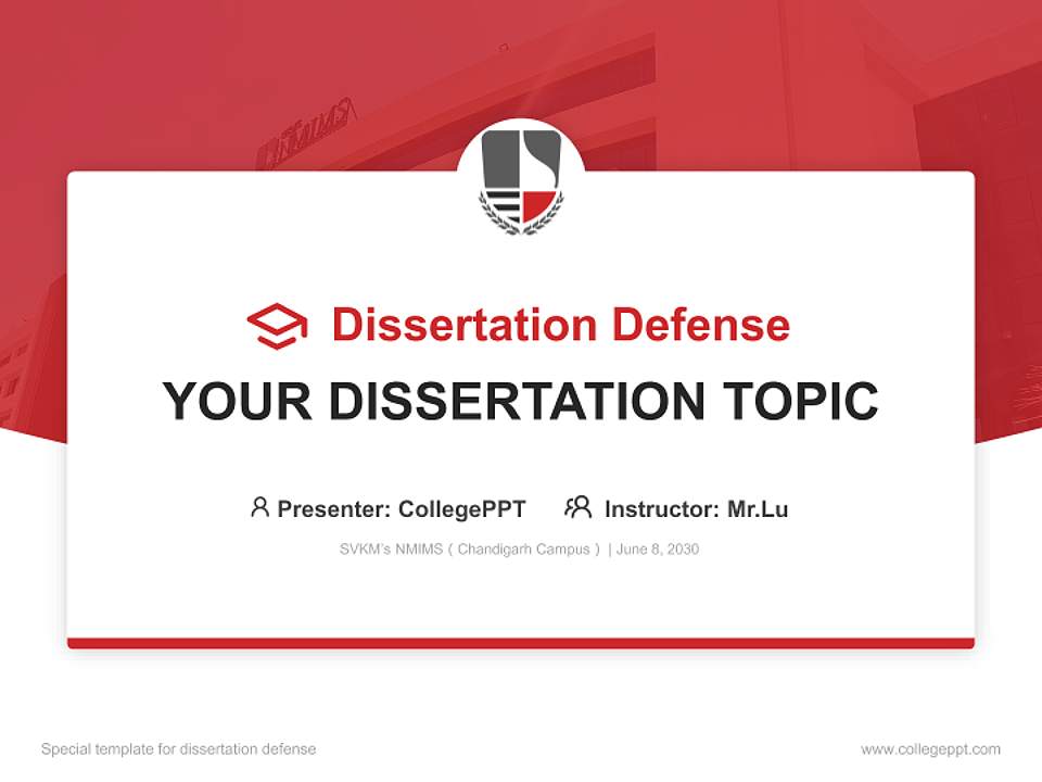 SVKM’s NMIMS（Chandigarh Campus） Graduation Thesis Defense PPT Template4:3 ratio PPT effect preview image7