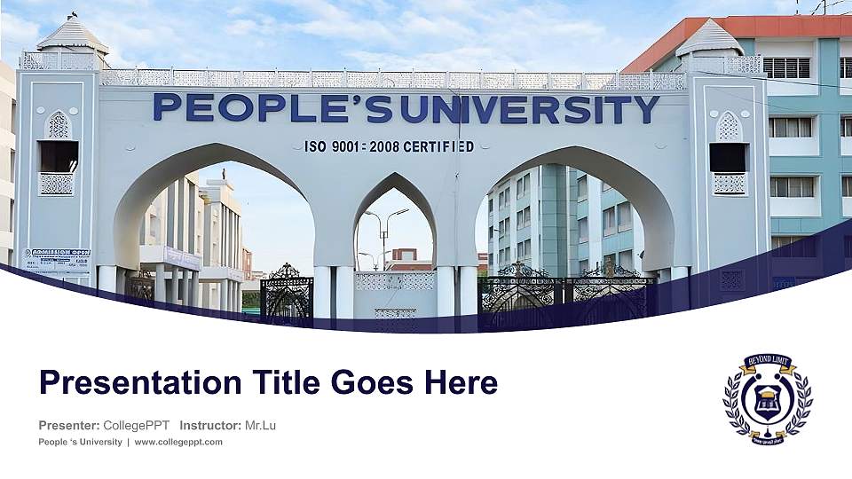 People ‘s University Course/Courseware Creation PPT Template16:9 ratio PPT effect preview image