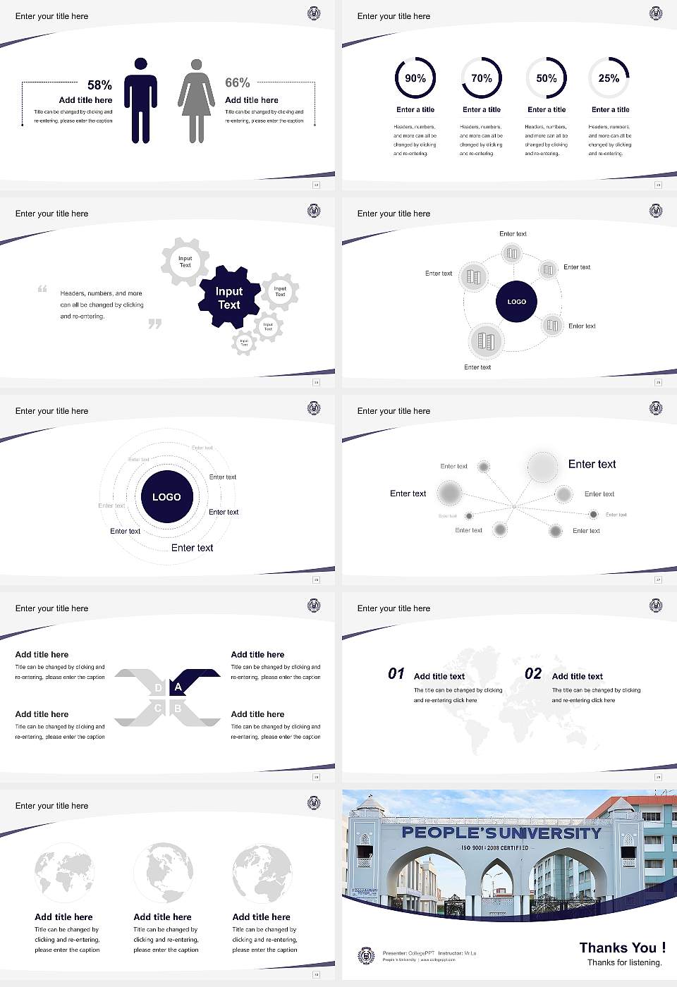 People ‘s University Course/Courseware Creation PPT Template16:9 ratio PPT effect preview image4
