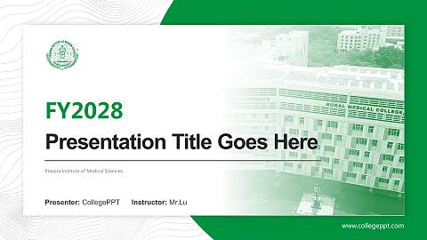 Pravara Institute of Medical Sciences Academic Presentation/Research Findings Report PPT Template