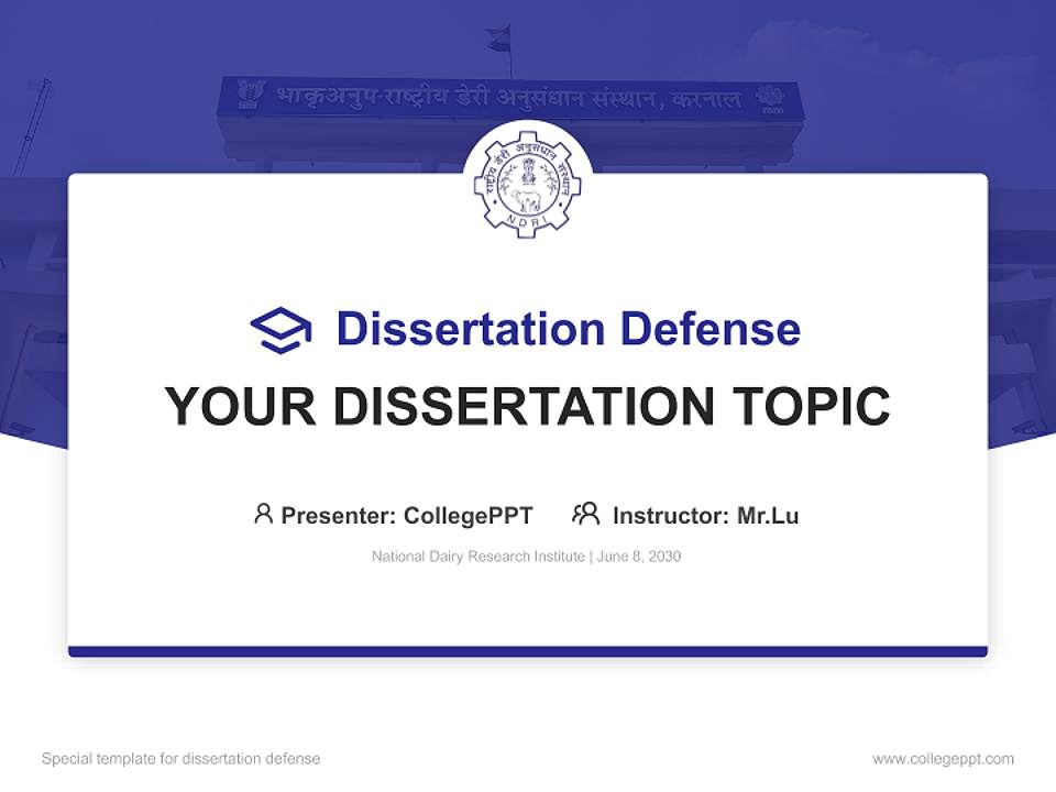 National Dairy Research Institute Graduation Thesis Defense PPT Template4:3 ratio PPT effect preview image7