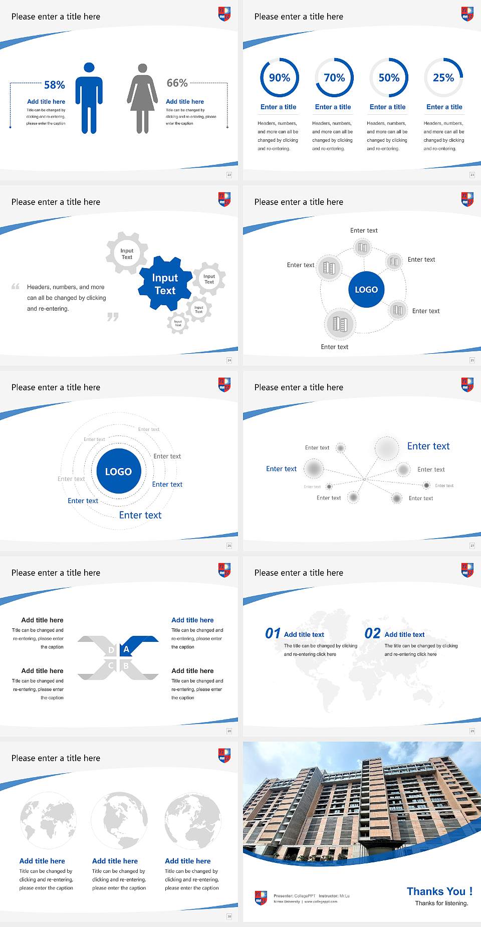 Nirma University Course/Courseware Creation PPT Template4:3 ratio PPT effect preview image4