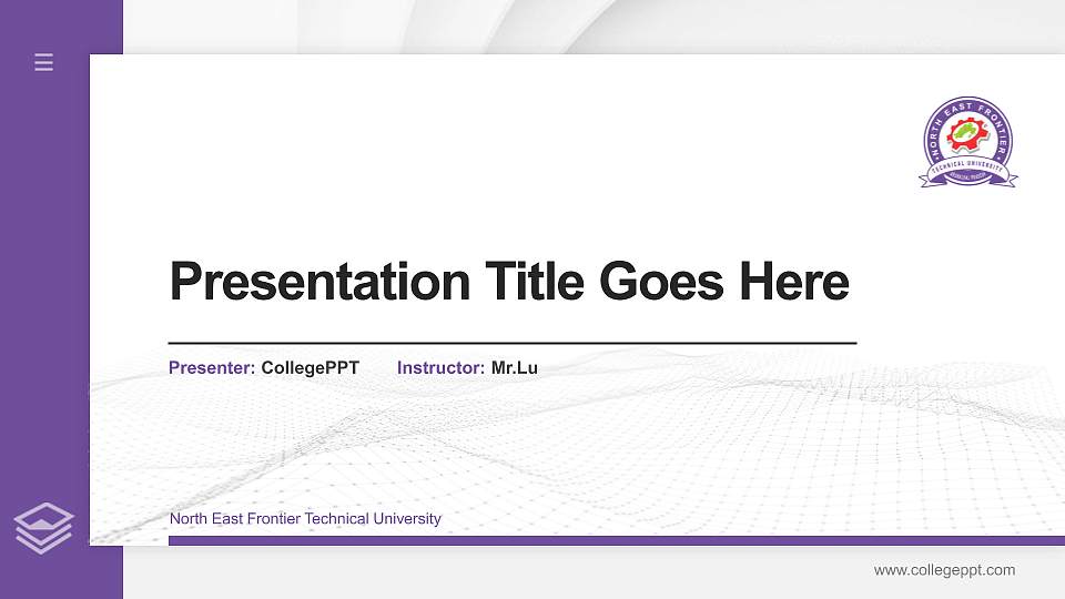 North East Frontier Technical University Thesis Proposal/Graduation Defense PPT Template16:9 ratio PPT effect preview image