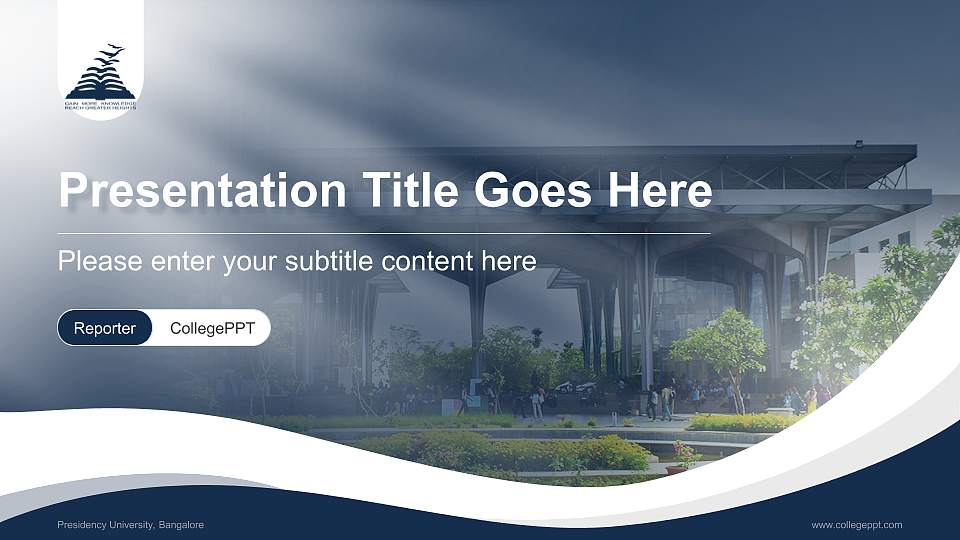 Presidency University, Bangalore Lecture Sharing and Networking Event PPT Template16:9 ratio PPT effect preview image