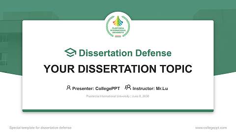 Plastindia International University Graduation Thesis Defense PPT Template