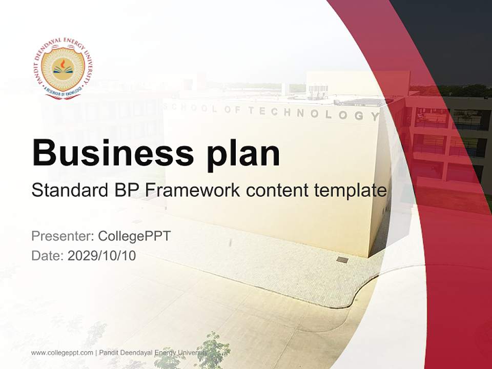 Pandit Deendayal Energy University Competition/Entrepreneurship Contest PPT Template4:3 ratio PPT effect preview image9