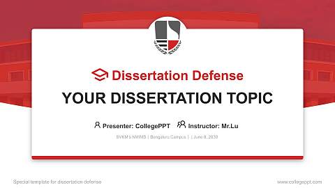 SVKM’s NMIMS（Bengaluru Campus） Graduation Thesis Defense PPT Template